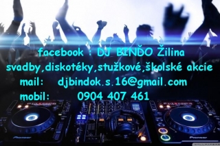 DJ BINĎO Žilina (svadby,diskoteky,rodinné,školské akcie a iné