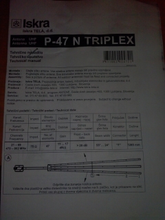 Televízna Anténa TRIPLEX P-47 N vhodná pre diaľkový príjem DVB-T