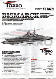 Predam RC model lode BISMARCK