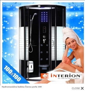 nový hydromasážny sprchový box Čierna Perla 100X100