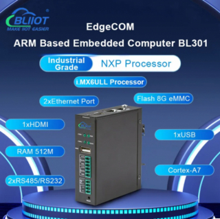 Industrial RS232/R485 Node-Red Embedded ARM Edge Computer EdgeCom