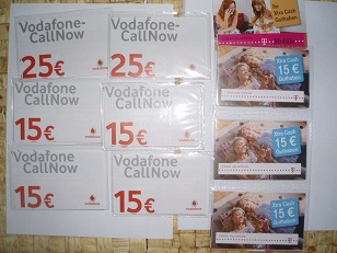 Predám NEMECKÉ dobíjacie stieracie kopóny T.mobile a Vodafone