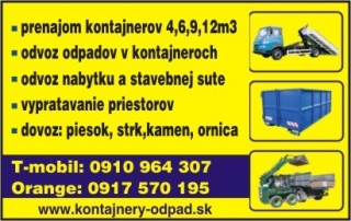 odvoz odpadov,prenajom kontajnerov,upratovanie