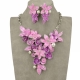 krásna sada náhrdelník+ náušnice - fialková+ružová