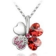 náhrdelník swarovski s príveskom - štvorlístok  -rôzne farby