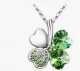 náhrdelník swarovski s príveskom - štvorlístok  -rôzne farby