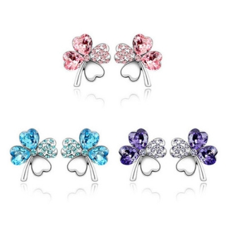 krásne dámske náušnice SWAROVSKI - štvorlístok - rôzne farby