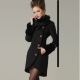luxusný dámsky kabát s kožušinkou čierny