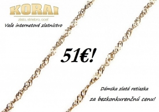 Dámska zlatá retiazka za bezkonkurenčnú cenu