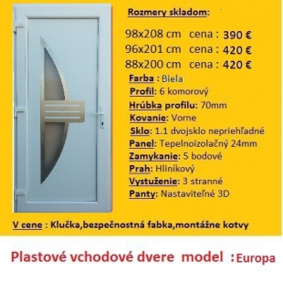 Predám nové plastové okná a vchodové dvere