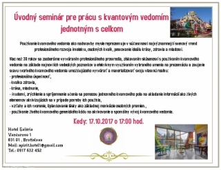 Úvodný seminár pre prácu s kvantovým vedomím jednotným s celkom