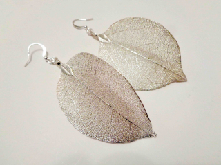 Listové náušnice - šperk z ozajstných listov