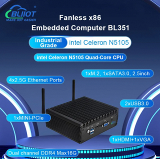 Dual Gigabit Ethernet Fanless X86 Industrial Embedded Computer