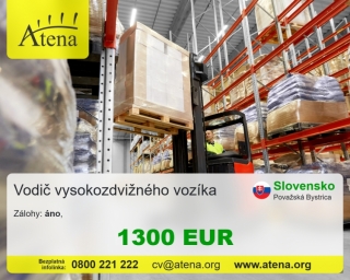 Vodič VZV v modernom závode automobilového priemyslu s platom 1 300 €