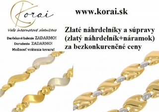 Zlaté náhrdelníky a súpravy (zlatý náhrdelník + zlatý náramok) Korai
